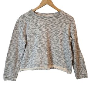 Ovs Cropped Frayed Hem Pullover Sweater